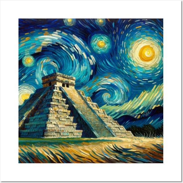 Chichen Itza Starry Night - Beautiful Iconic Places Wall Art by Edd Paint Something